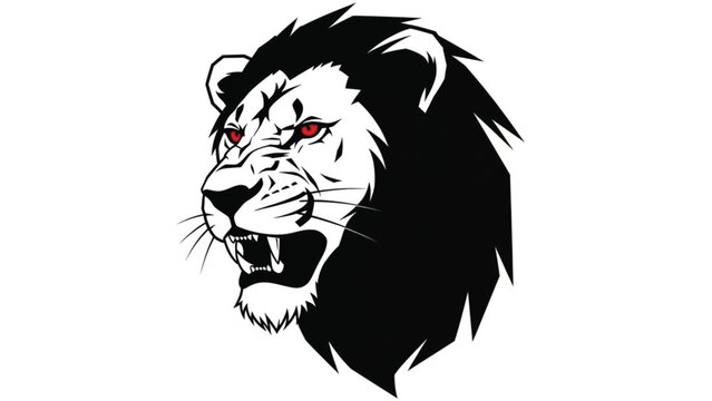 lion head vector whith red eye