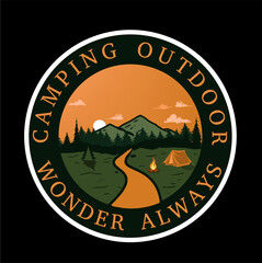 camping logo vintage style