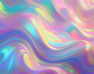 Obraz premium holographic neon background colorful psychedelic abstract pastel color waves for background