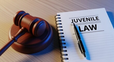Juvenile Law Concept with Gavel and Notepad Depicting Legal System and Child Advocacy