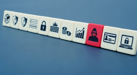 Cybersecurity concept showing data protection, firewall, hacker, identity theft and online security for digital safety