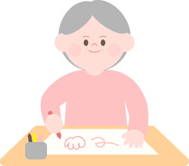 그림 그리는 할머니