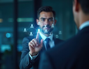 Businessman analyzing home loan interest rates using digital interface and stylus pen Concept for mortgage application real estate financing and online housing loan approval system