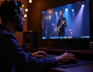 Person working on laptop with AI assistant interface representing artificial intelligence support for daily tasks data management creative projects and modern digital productivity