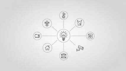 Smart home technology and automation concept with connected devices