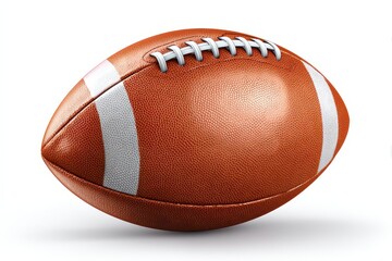 Detailed American Football Illustration in Brown and White with Laces on a White Background