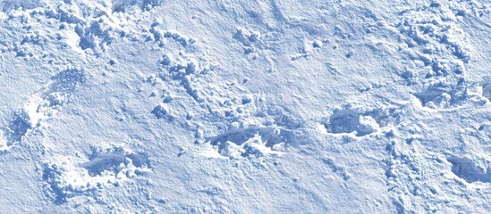 Snowy White Landscape Texture Footprints Under Sunlight Soft Light