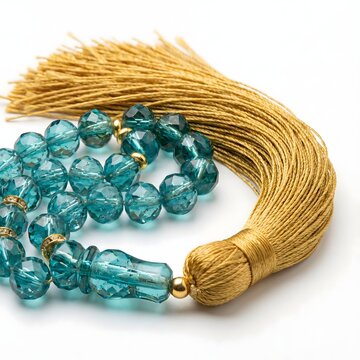 Elegant Islamic Tasbih Rosary with Blue Gemstones for Ramadan and Eid Worship
