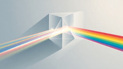 Realistic Prism Lens Photo Mockup with Rainbow Light Refraction
