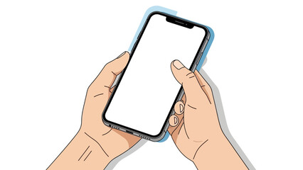 Hand holding smartphone with blank screen - modern minimalist design concept