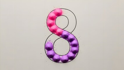 Abstract Number Eight Shape Made of Colorful Spheres, Modern Creative Design Concept