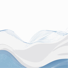 Abstract blue and gray wave forms on white background for design elements