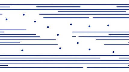 Abstract design with horizontal lines and scattered dots in blue tones on a white background for modern decor or artistic elements