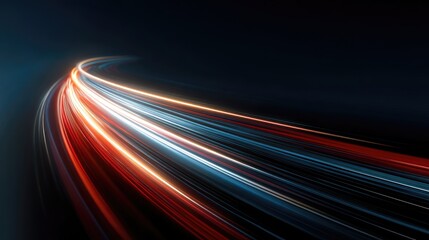 Dynamic Light Trails in Motion Capturing Vibrant Colors Against a Dark Background for Stunning Visual Impact