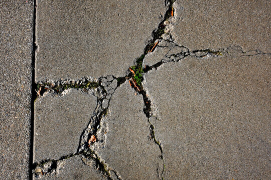Cracking concrete pavement abstract 