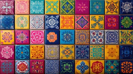 Vibrant Collection of Colorful Decorative Tiles with Intricate Patterns and Designs for Interior Decor Inspiration
