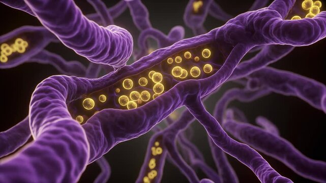 Macro View of Endoplasmic Reticulum Network with Vesicles
