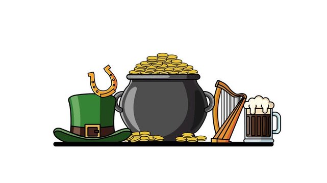 Animated St Patricks Day Lucky Shamrock Illustration