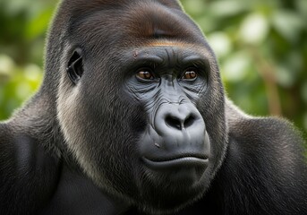 Obraz premium Portrait of a Western Lowland Gorilla in Natural Habitat.