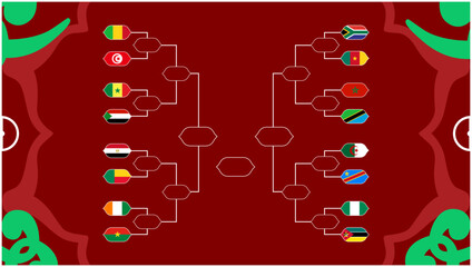 Path African Nations Morocco 2025 Flags Teams Countries African Football Symbol Logo Design Vector Illustration