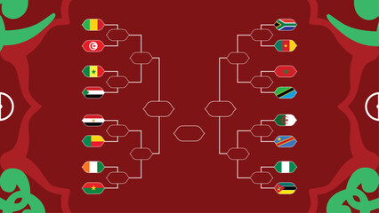 Path African Nations Morocco 2025 Flags Teams Countries African Football Symbol Logo Design Vector Illustration