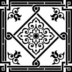 vector illustration of a black line pattern forming a decorative frame