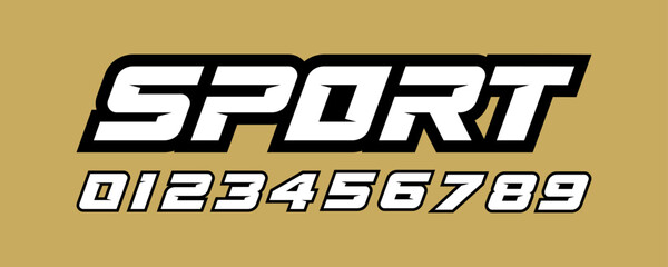 Obraz premium Modern sports themed font, a cheerful and vector set of modern alphabet letters and numbers.