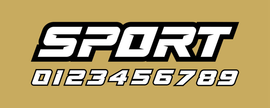 Modern sports themed font, a cheerful and vector set of modern alphabet letters and numbers.