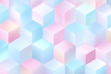 Obraz premium Soft Pastel Cubes Geometric Pattern With Subtle Gradient Lighting And Translucent Texture