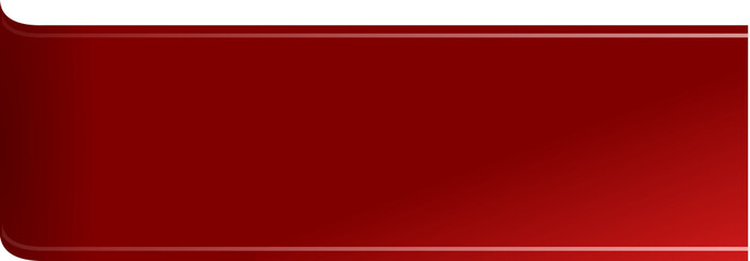 Red glossy horizontal ribbon label with rounded corners and light reflection for modern banner  badge  and promotional design element