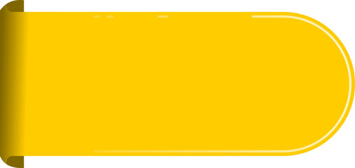 Yellow rounded capsule label with glossy effect for side tag, button, sticker, and modern UI banner design