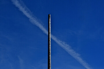 Pole and contrail abstract 