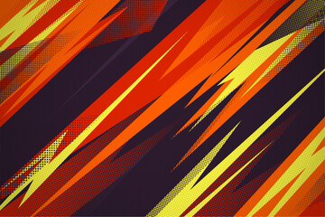 Abstract energetic sports background with sharp orange and yellow diagonal shapes.