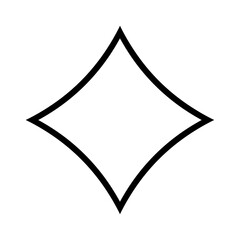Star or diamond shape icon with curved edges, symbolizing sparkle, brightness, quality, excellence, ideal for rating, rating systems, and premium badge design applications.