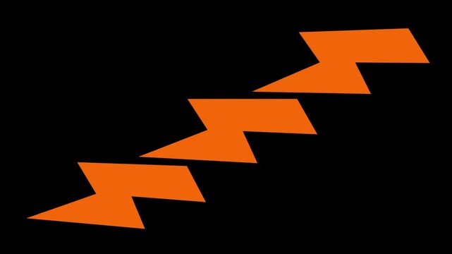 Orange Jagged Staircase Symbol on Black Background stairs steps