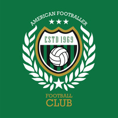 Sport Team Shield Logo with Laurel and Ball