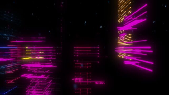Abstract data city video footage, 4K high definition