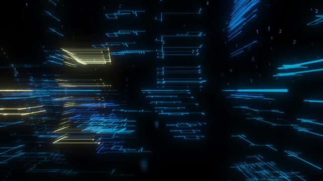 Abstract data city video footage, 4K high definition