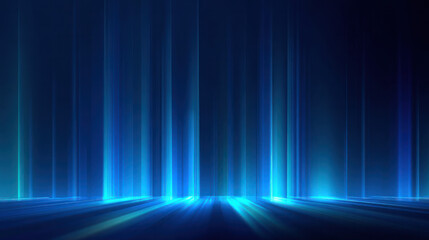 Abstract blue neon vertical lines background with glowing light effects, creating a futuristic and cyberpunk ambiance, suitable for digital design and sci-fi themes.
