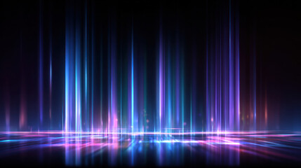 Neon Light Vertical Lines Futuristic Background