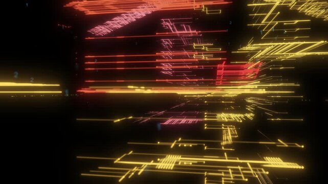 Abstract data city video footage, 4K high definition