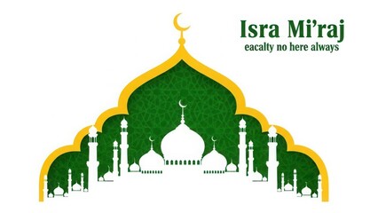 Isra mi'raj mosque silhouette