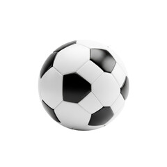 Fototapeta premium Clean, new, regulation-sized soccer ball with black and white panels, perfectly isolated on a bright, shadowless white background, professional product photography concept
