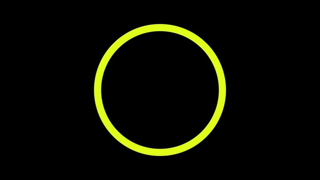 Yellow Circular Loading Animation Ring for UI Progress Indicator, App Preloader and Website Loading Screen on Dark Background