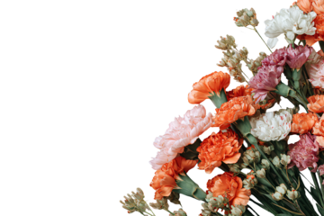 Colorful Bouquet of Mixed Flowers on White Background