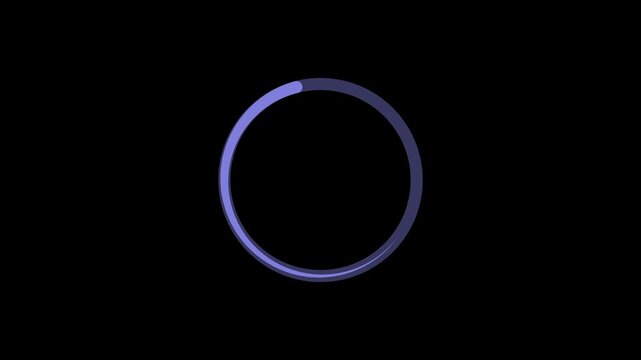 Minimal Blue Circular Loading Animation Ring for UI Progress Indicator, App Preloader and Website Loading Screen on Dark Background