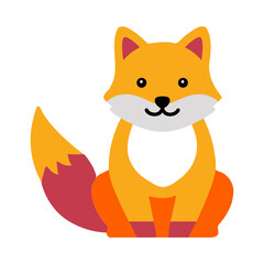Obraz premium A flat style icon showing a fox staring