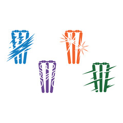 Various Cricket Stumps and Wickets Collection for Sports Design