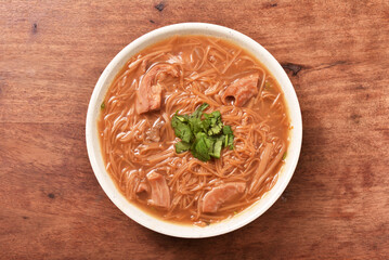 Taiwan famous food - pork intestine thin noodles