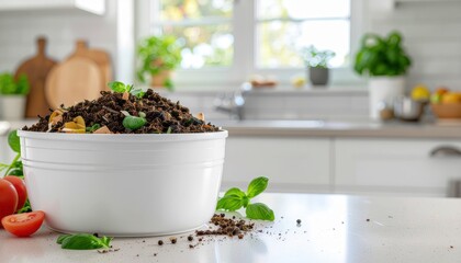 Kitchen Counter with Compost Bin - Sustainable Lifestyle